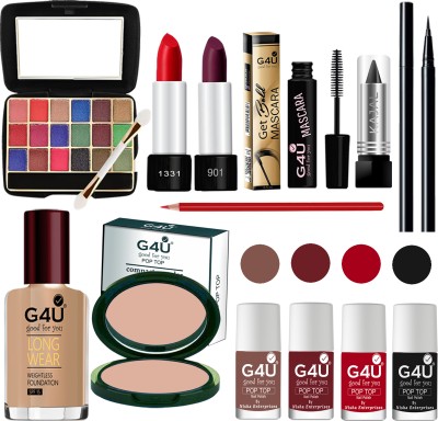 G4U Makeup Set for Beginners and Professionals Include Eyeshadow Nail Paint Etc A18(Pack of 13)