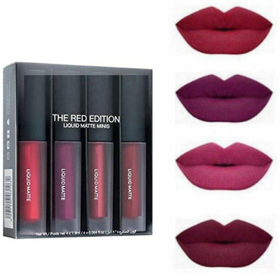 GOGRAIN 4in1 Red Edition Liquid Matte Lipstick(Multicolor, 20 ml)