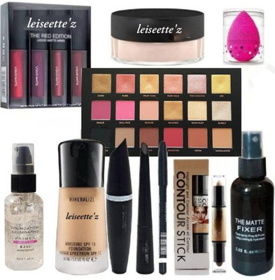Leiseette'z HD waterproof makeup kit for long lasting effect every look for girls and women(Pack of 14)