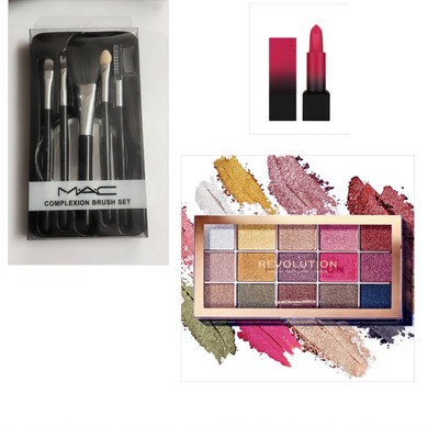 Glow and Go Anishka makeup kit 15 color eyeshadow 1 set makeup brush 1 matt lipstick