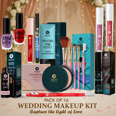 NOY Makeup Combo Set Bridal Glow Waterproof Combo for Wedding Function(Pack of 16)