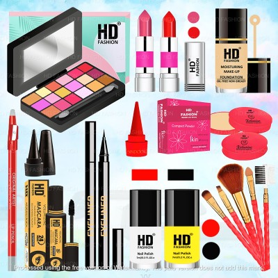 HD Fashion Beauty Bliss: 17 Pcs. Complete Makeup Kit Combo Set for Radiant Looks! i1K15(Pack of 17)