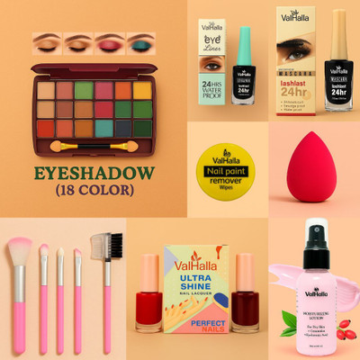 Valhalla 9-in-1 Skincare & Makeup Essentials Combo Kit |girls & women(Pack of 9)