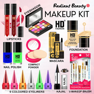 HD Fashion 21 Pcs. Versatile Makeup Kit Full Set Waterproof Makeup Kit Combo for Women I105(Pack of 21)