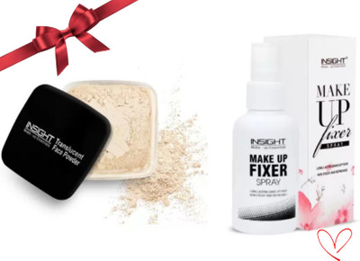 Insight Flawless Matte HD Finishing Loose Compact Powder (12) & Make Up Fixer(Pack of 2)