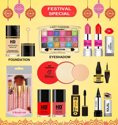 HD Fashion 15Pcs. All in One Makeup Set Xclusive Radiant Glow Makeup Kit for Women HDK9(Pack of 15)