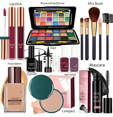 K3NTERPRISES Makeup Combo Kit One-stop Beauty Package for Beginners and Professionals