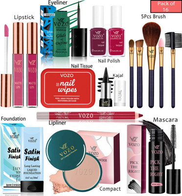 VOZO Bridal Makeup Kit Combo Collection 16 Must-Have Beauty Essentials 540(Pack of 16)