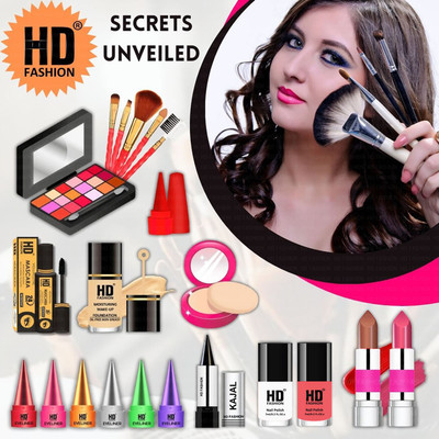 HD Fashion 21 Pcs. Glam Kit Secrets Unveiled Waterproof Makeup Kit Full Set for Women A905(Pack of 21)