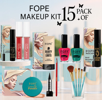 FOPE Makeup Set For College Girls Smudge Proof Long Wear Modern Makeup Set(Pack of 15)