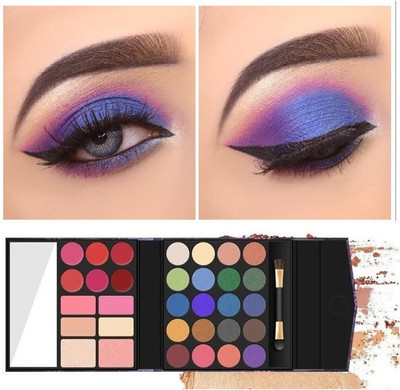 BLUEMERMAID MATTE PALLET 2 HIGHLIGHTER BLUSH CONTOUR 6 CREAM LIP GLOSS & 20 EYE SHADOW