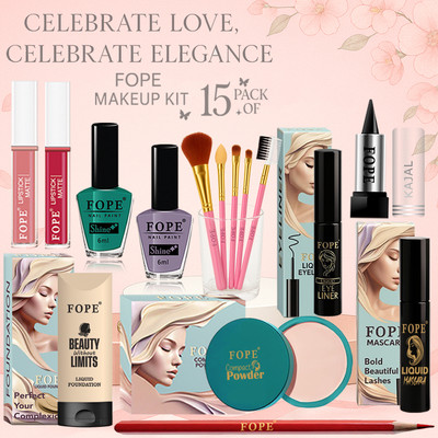 FOPE Wedding Makeup Combo Long Stay Perfection Bridal Party Essentials(Pack of 15)