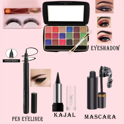 lately 18COLOR EYESHADOW WITH EYELINER MASCARA KAJAL & FALSE EYELASH(5 Items in the set)