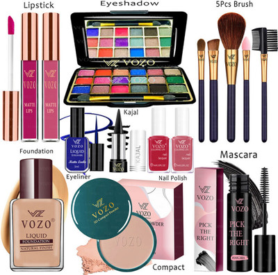 VOZO Makeup Kit Sets One-stop Beauty Package for Beginners and Professionals 329(Pack of 15)