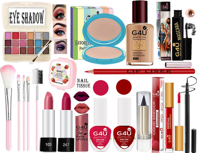 G4U All in One Daily Use Makeup Kit For Woman & Girls (Pack of 18 Pcs)A09052029(Pack of 18)