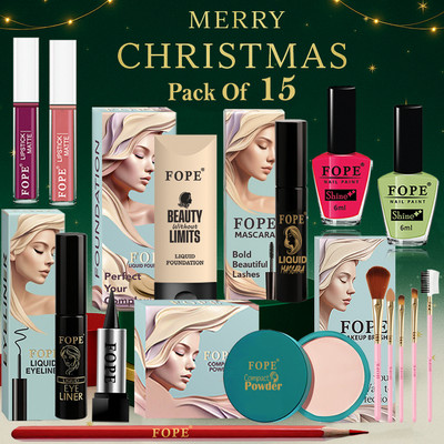 FOPE Makeup Set Christmas Gift for Friend Long Wear Radiant Glow Beauty Box(Pack of 15)