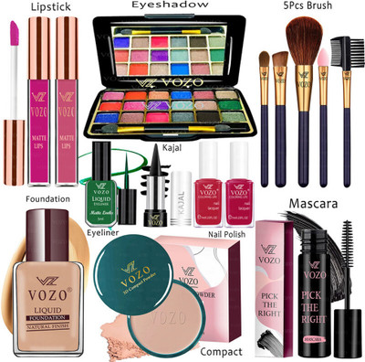 VOZO Makeup Kit Sets One-stop Beauty Package for Beginners and Professionals VT-327(Pack of 15)