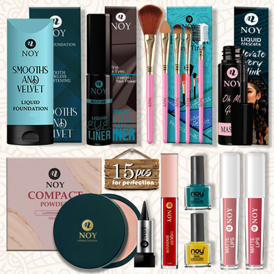 NOY Makeup Combo Kit For Women Bold Colors & Long-Lasting Coverage Gift Ready Combo(Pack of 15)