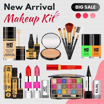 HD Fashion Beauty Essentials 16 Pcs. All In One Makeup Kit Combo Set for all Women 113(Pack of 16)