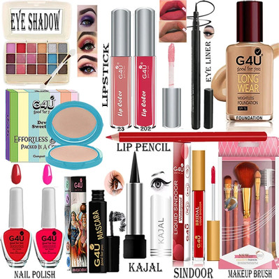 G4U Complete Makeup Kit for Women 11092024A12(Pack of 17)