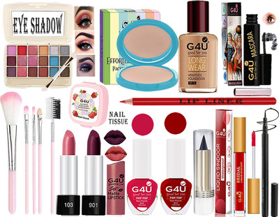G4U All in One Daily Use Makeup Kit For Woman & Girls (Pack of 18 Pcs)A09052034(Pack of 18)