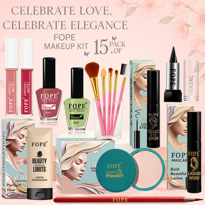 FOPE Wedding Makeup Kit Long Lasting Glow Professional Bridal Combo(Pack of 15)