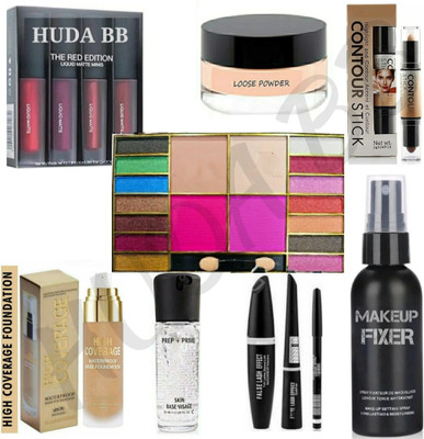 huda.bb HD Makeup Combo Kit For Women & Girls All Products In 1 Kit Set Of-8(Pack of 8)