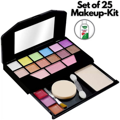 TYA Makeup Kit - Eye-Shadows, Lip Colors, Blushes, Sponges, Brushes & Blender(5024)(Pack of 25)