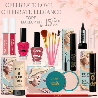 FOPE Makeup Set Long Lasting Finish Perfect Bridal Party Makeup Kit(Pack of 15)