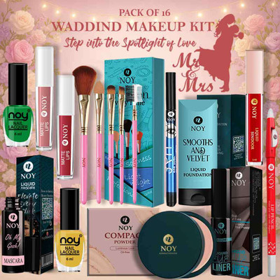 NOY Complete Makeup Kit All in One Bridal Set for Marriage Day Beauty Look(Pack of 16)
