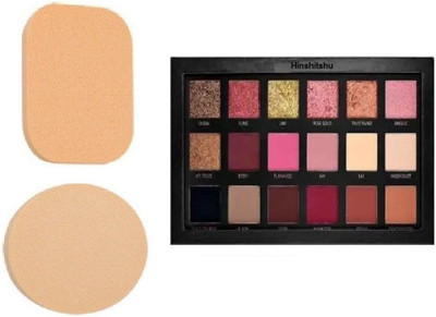 HINSHITSHU J & F Perfect Quality Rose Gold Eyeshadow Palette With 2 in 1 Blender Puff
