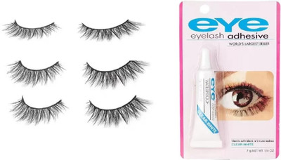 toroka Eyelashes Pack of 3 Pair With Eyelash Adhesive Glue (2 Items in the set)(Pack of 2)