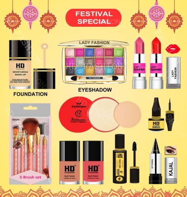 HD Fashion 15Pcs. All in One Makeup Set Xclusive Radiant Glow Makeup Kit for Women HDK61(Pack of 15)