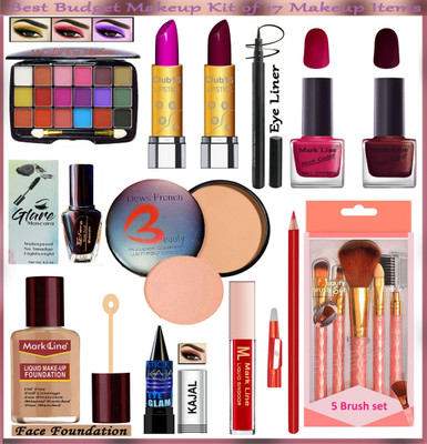 M L Markline Beauty Segment Makeup Kit of 17 Makeup Items AP05(Pack of 17)