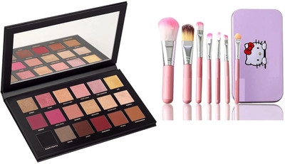Flimora Combo of Rose gold Eyeshadow Palette with With Brush Set - Matte Finish(Pack of 2)