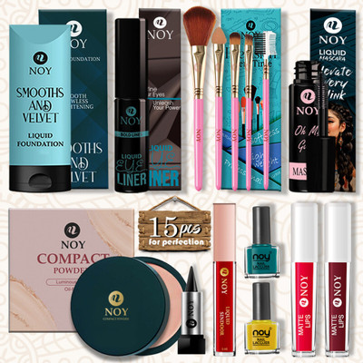 NOY Ultimate Makeup Set Combo Set For Women Ideal For Everyday Glam & Full Coverage(Pack of 15)