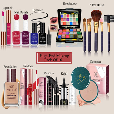 VOZO Makeup Kit Combo for Women Dream Collection with Rare Pigments Daily Wear VZ145(Pack of 16)