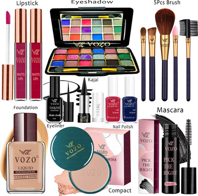 VOZO Makeup Kit Sets One-stop Beauty Package for Beginners and Professionals Set-102(Pack of 15)