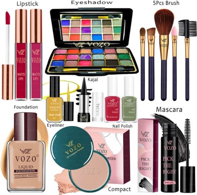 VOZO Makeup Kit Sets One-stop Beauty Package for Beginners and Professionals ST-572(Pack of 15)