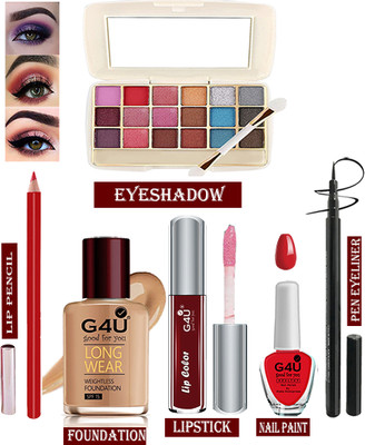 G4U Glow & Go: Travel-Friendly Makeup Kit with 6+ Essentials A18(Pack of 6)