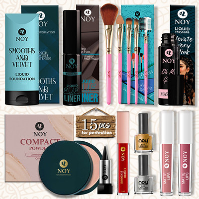 NOY Makeup Kit Combo For Women Complete Set For Gorgeous Glow & Smooth Finish(Pack of 15)