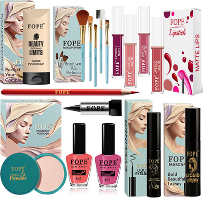 FOPE Makeup Kit For Women Premium Stylish Combo With Long Lasting Bridal Cosmetic Set(Pack of 17)