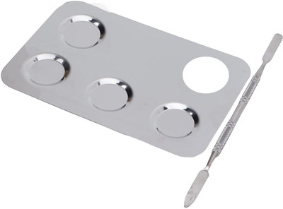 Elecsera Stainless Steel Makeup Mixing Blending Palette With Spatula