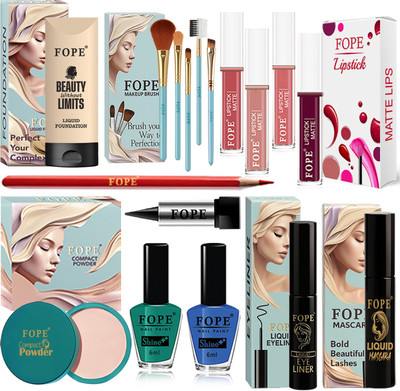 FOPE Makeup Combo For Women Compact Affordable Smudge Proof Travel Daily Makeup Pack(Pack of 17)