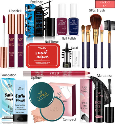 VOZO Bridal Makeup Kit Combo Collection 16 Must-Have Beauty Essentials 261(Pack of 16)