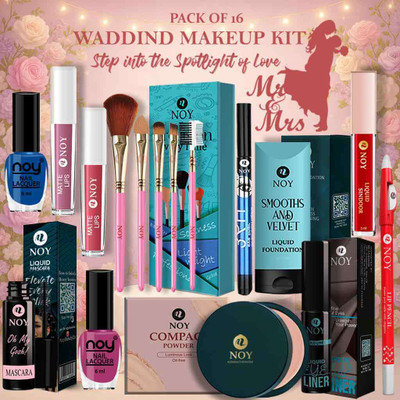 NOY Full Makeup Kit Wedding Party Ready Beauty Set for Women Waterproof Glow(Pack of 16)