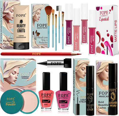 FOPE Makeup Kit For Women Waterproof Combo With Stylish Long Lasting Cosmetic Set Kit(Pack of 17)