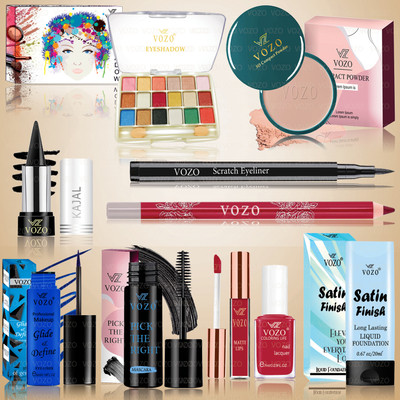 VOZO Glamour Makeup Kit with 10 Shades and Tools for Professional Use Set-146(Pack of 10)