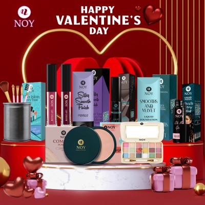 NOY Valentine Day Makeup Kit Gift Set Beautiful & Thoughtful Present Oil Free Primer(Pack of 13)