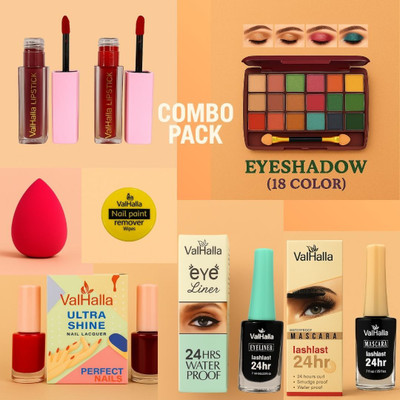 Valhalla Complete Makeup Combo Pack – 9 in 1 Set for girls & women(Pack of 9)